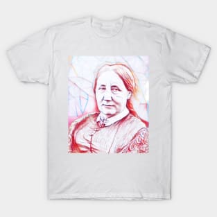 Elizabeth Gaskell Portrait | Elizabeth Gaskell Artwork Line Art T-Shirt